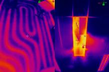 左圖：地暖管線檢測，右圖：空調(diào)出風口檢測